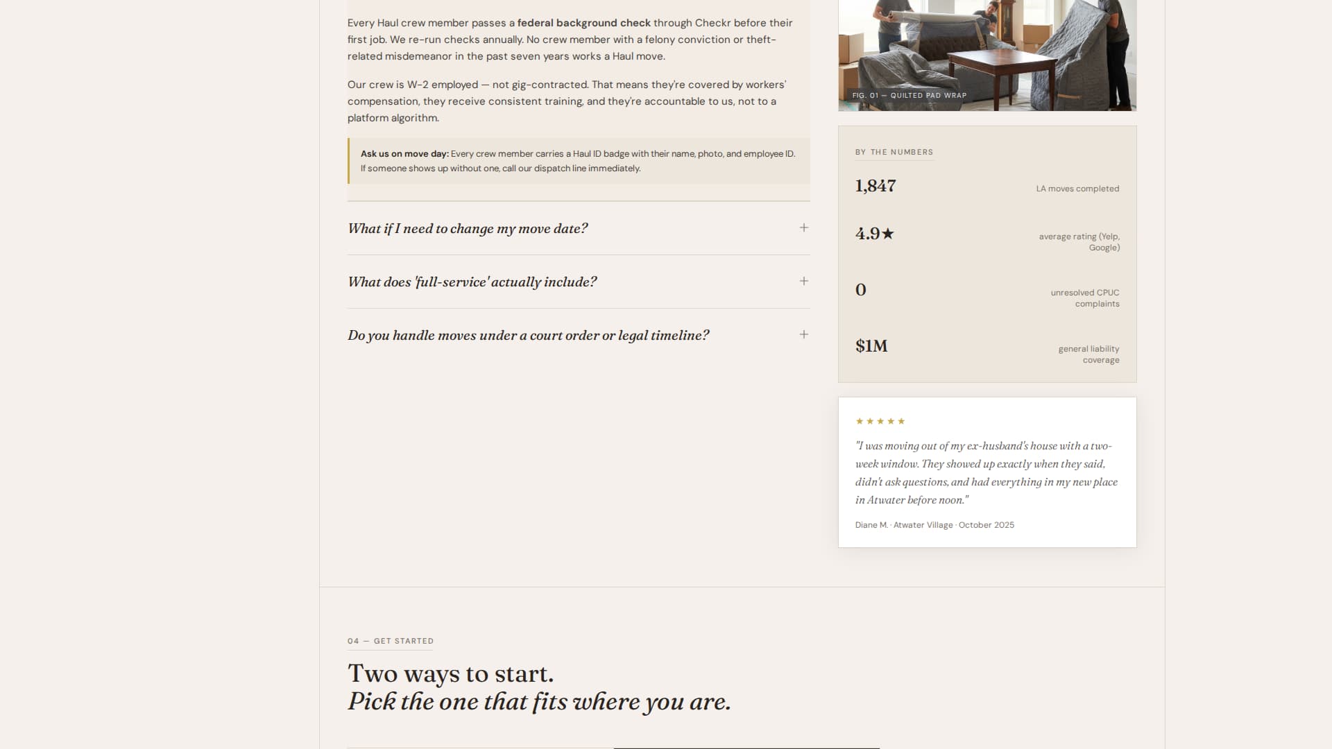 Transport — Licensed Long-Distance Moving Landing Page Template