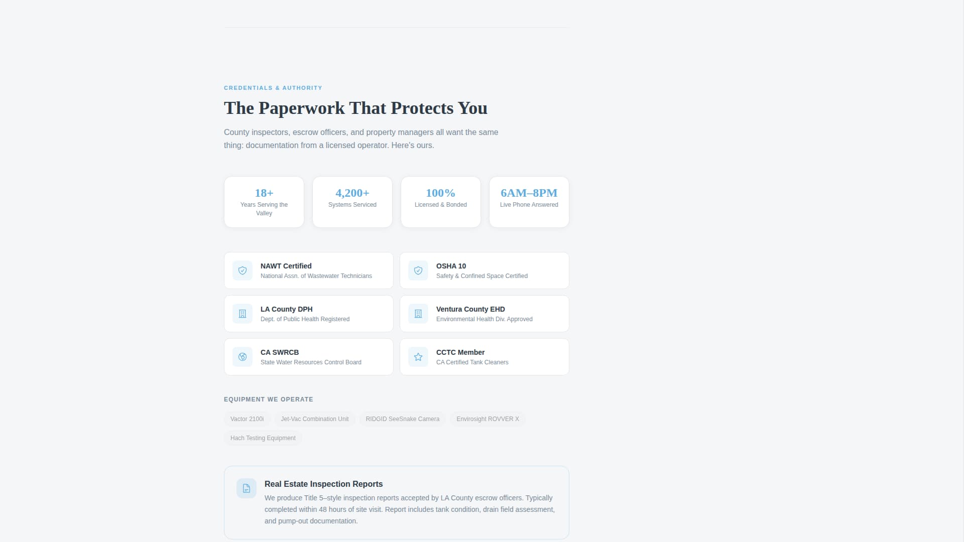 Septic - Trusted Inspection Landing Page Template