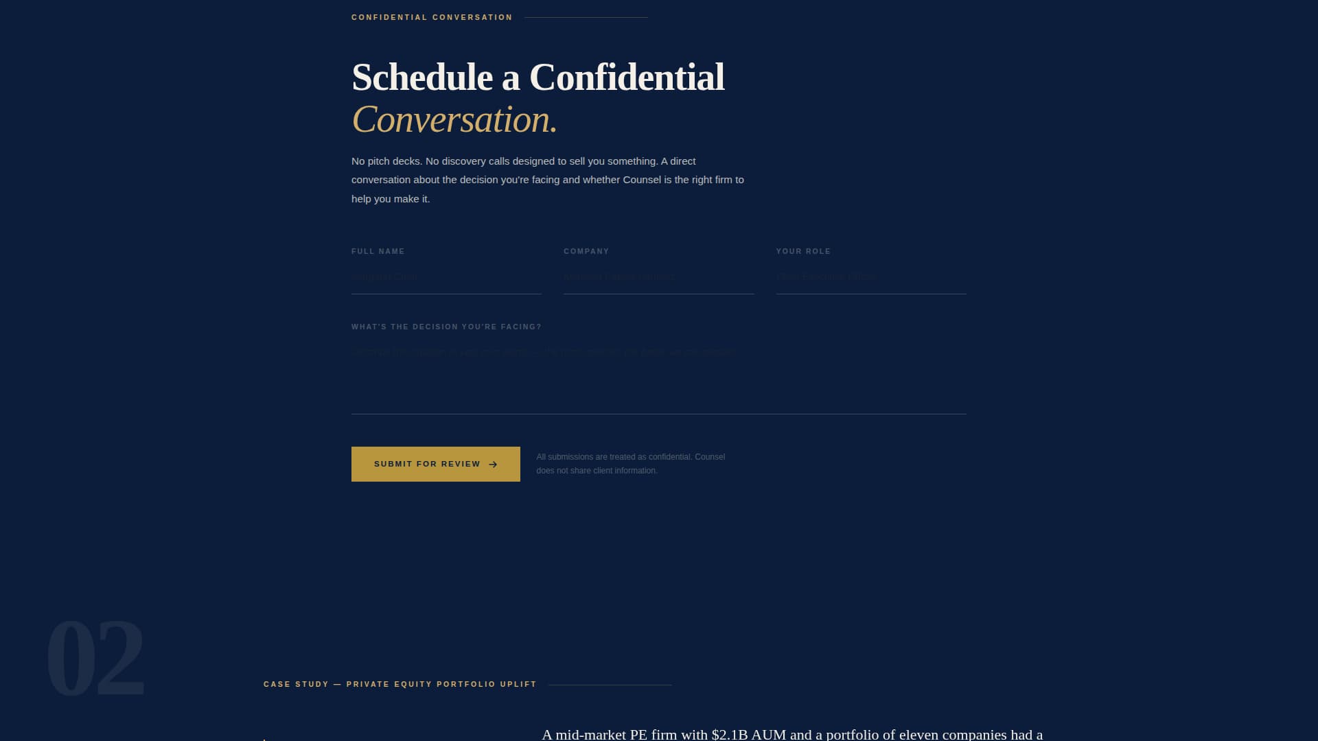 Consulting & Advisory Portfolio Website Template