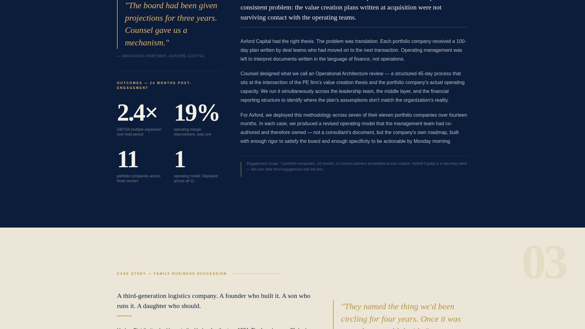 Consulting & Advisory Portfolio Website Template