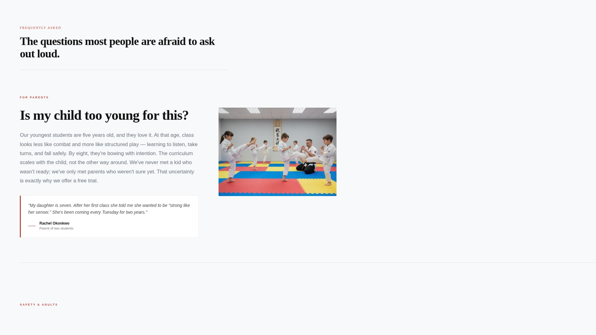 Martial Arts School Marketing Advanced Booking Website Template