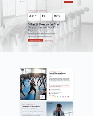 Martial Arts School Marketing Education Website Template