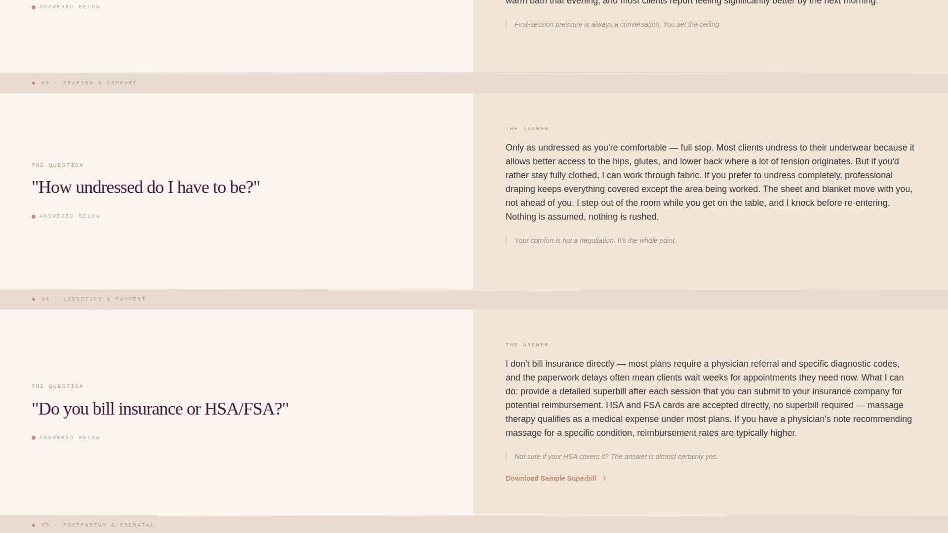 Massage Therapist Booking Website Template