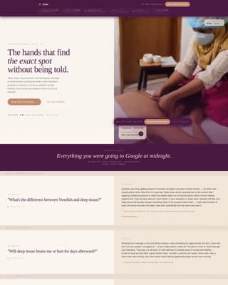 Massage Therapist Booking Website Template