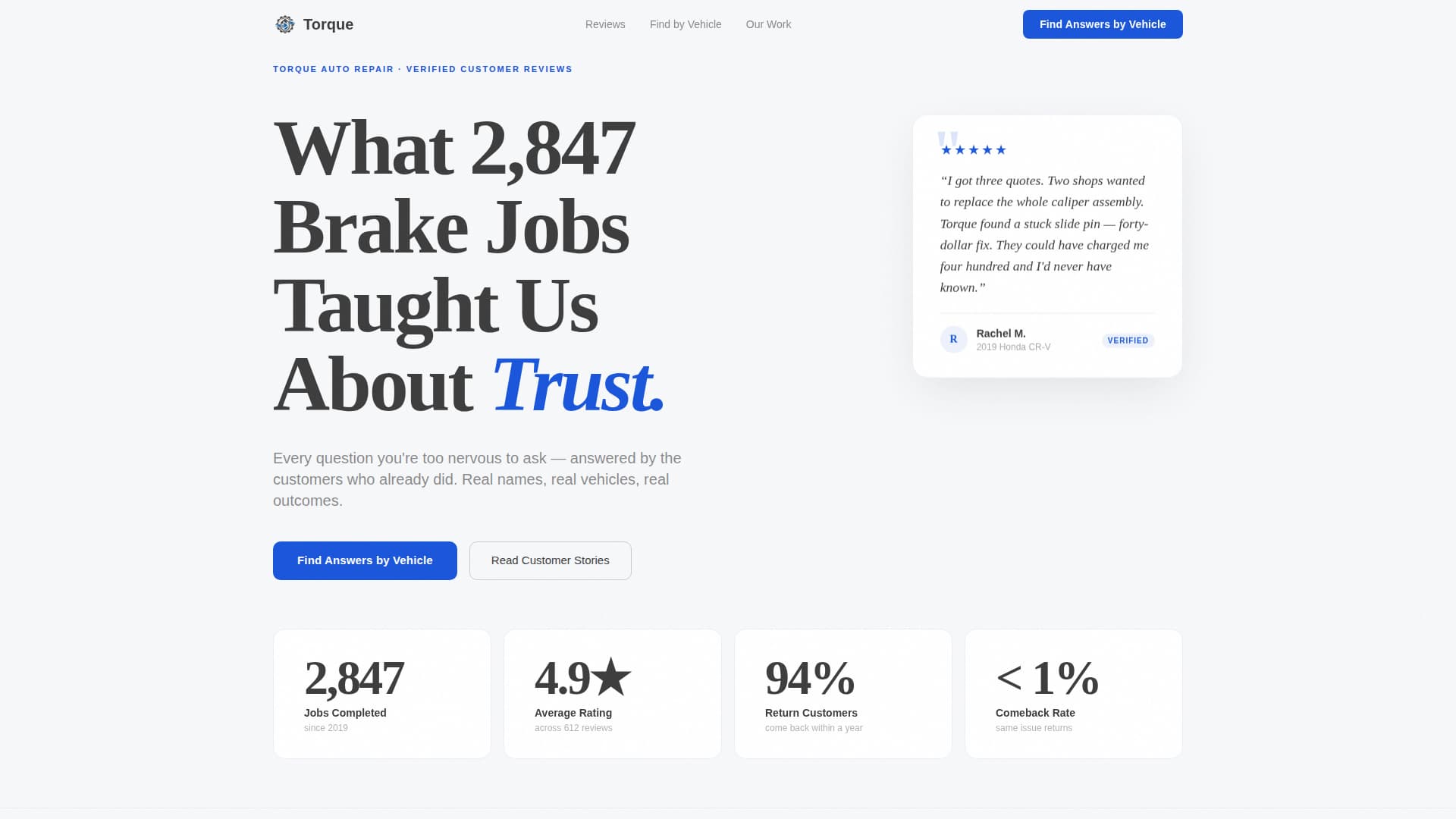 Torque — Professional Vehicle Maintenance Landing Page Template