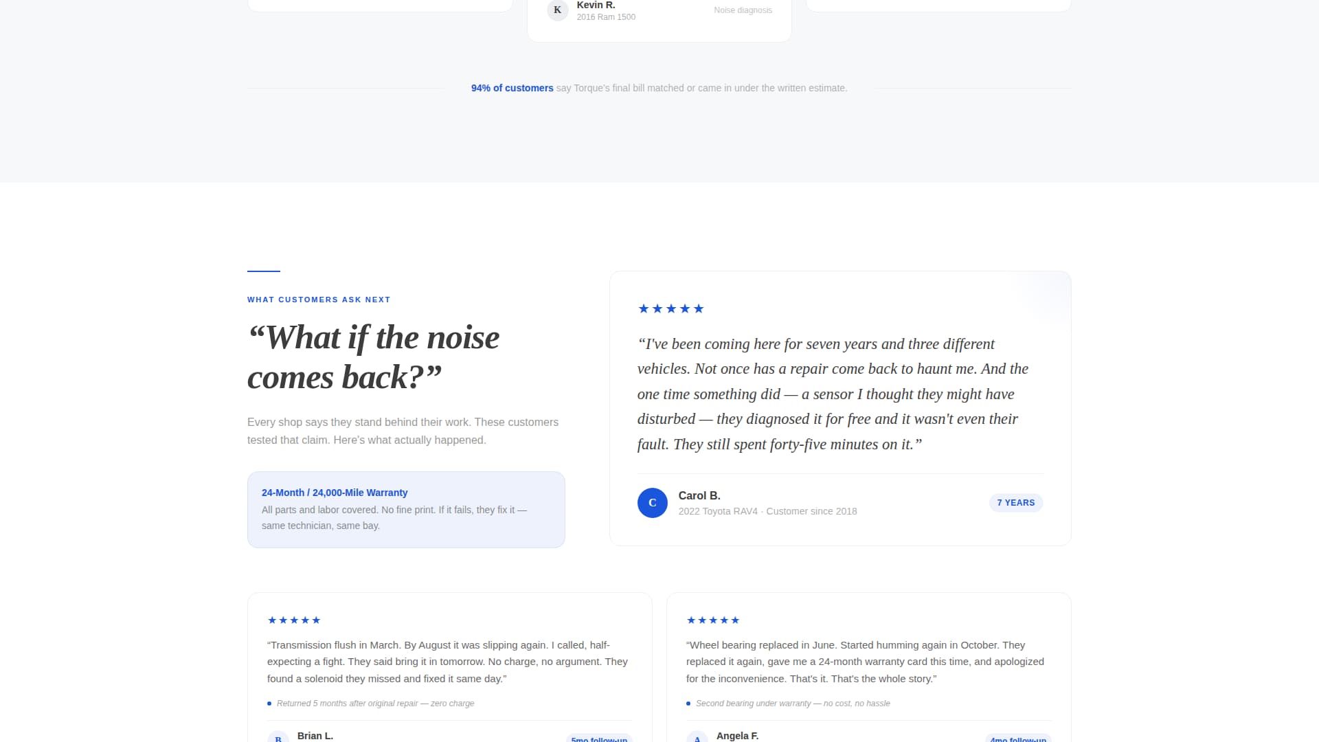 Torque — Professional Vehicle Maintenance Landing Page Template
