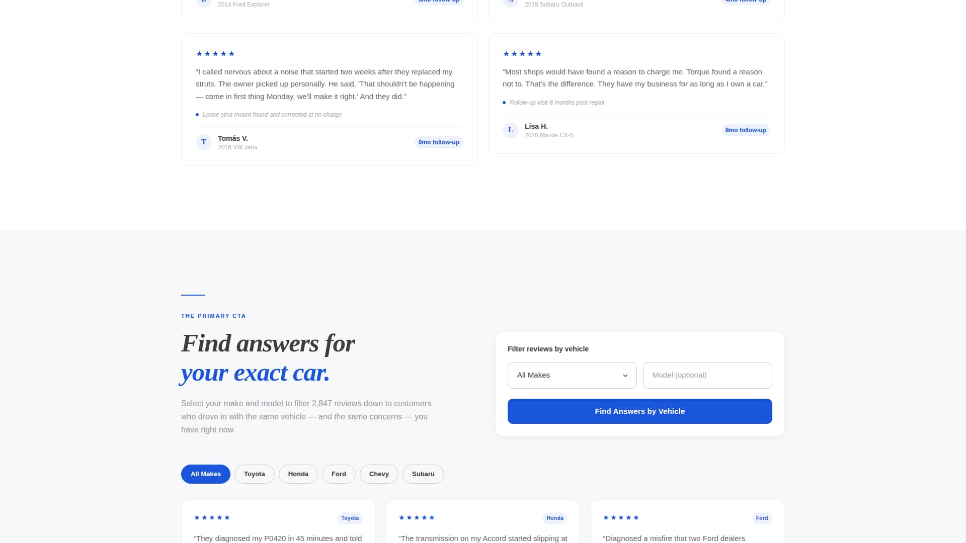 Torque — Professional Vehicle Maintenance Landing Page Template
