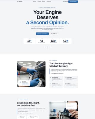 Engine — Expert Transmission Repair Landing Page Template