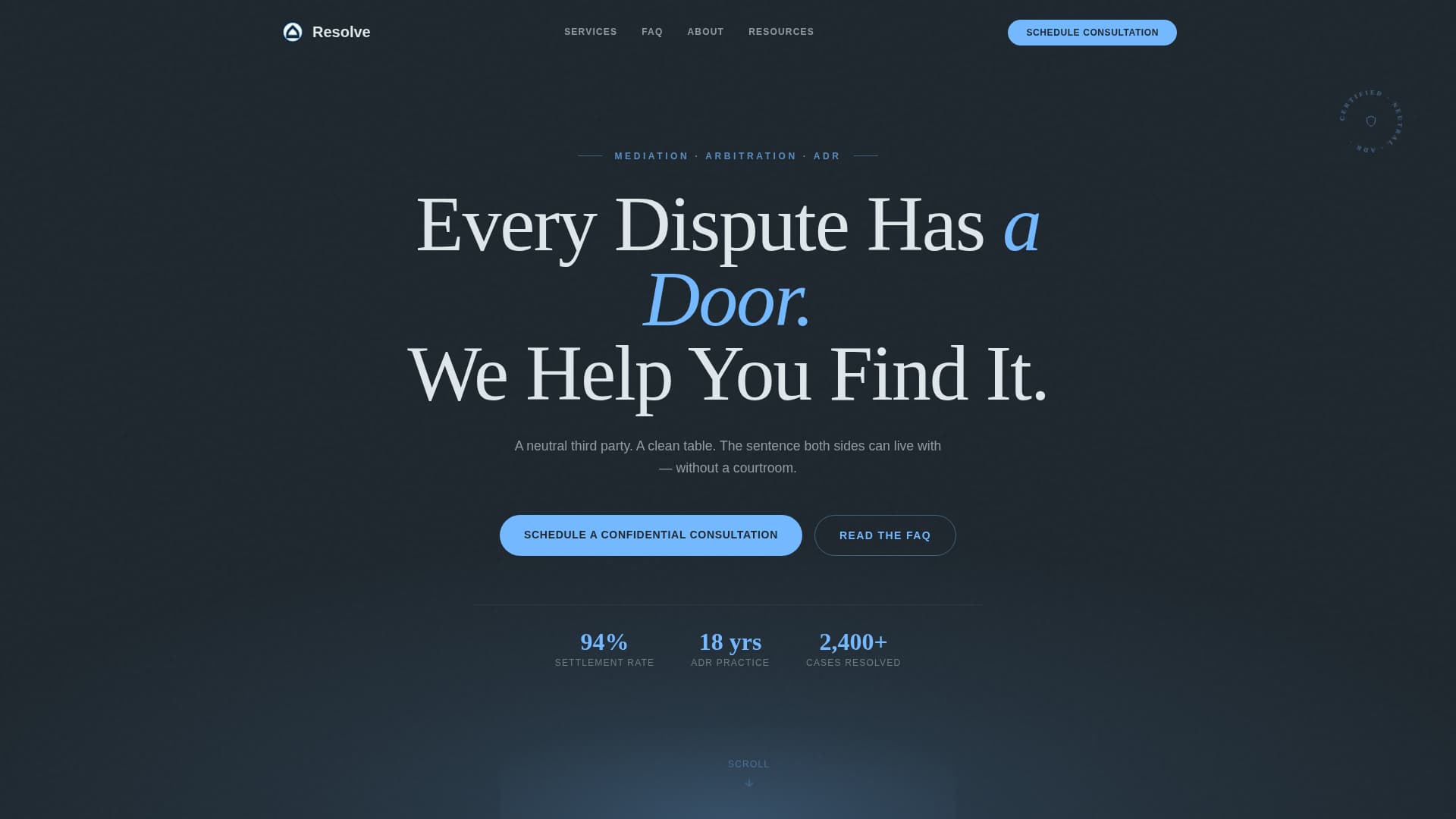 Mediator & Arbitrator FAQ Website Template