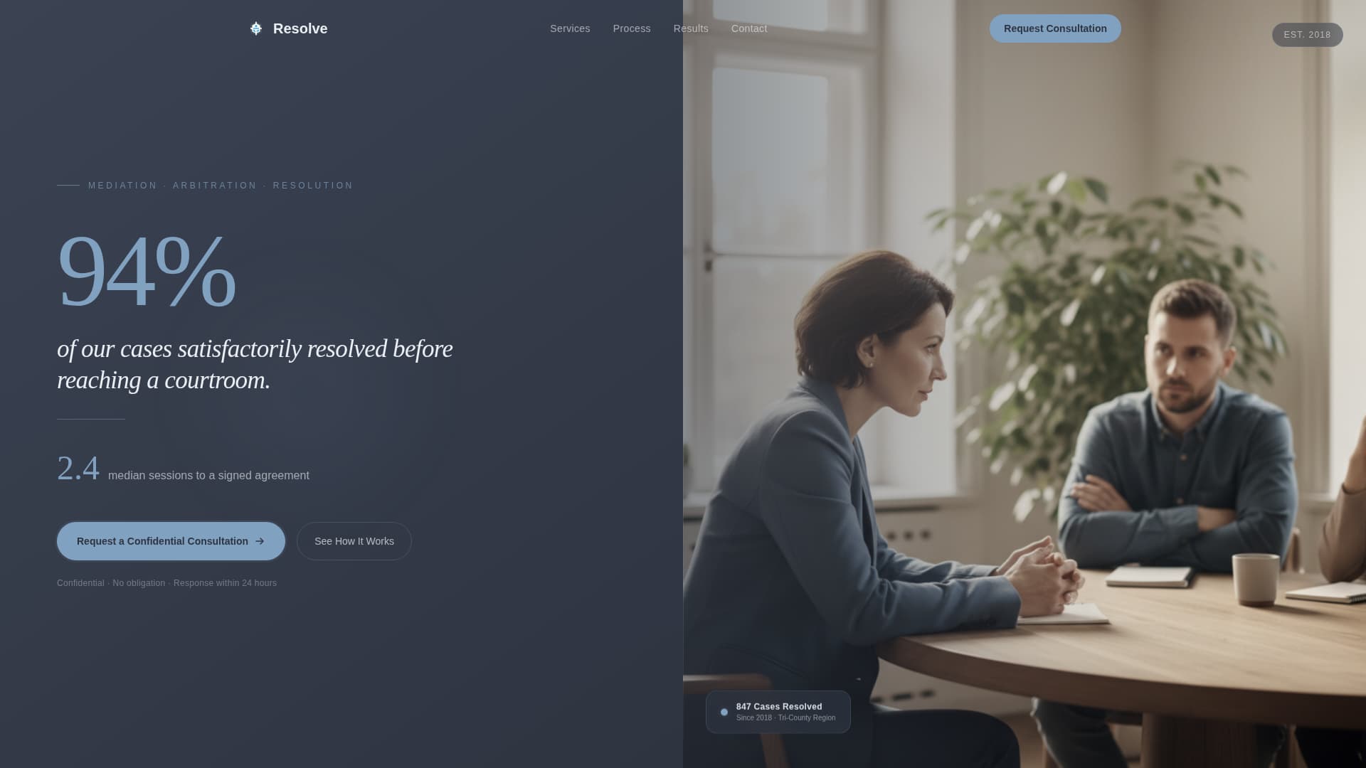 Accord — Certified Dispute Resolution Landing Page Template