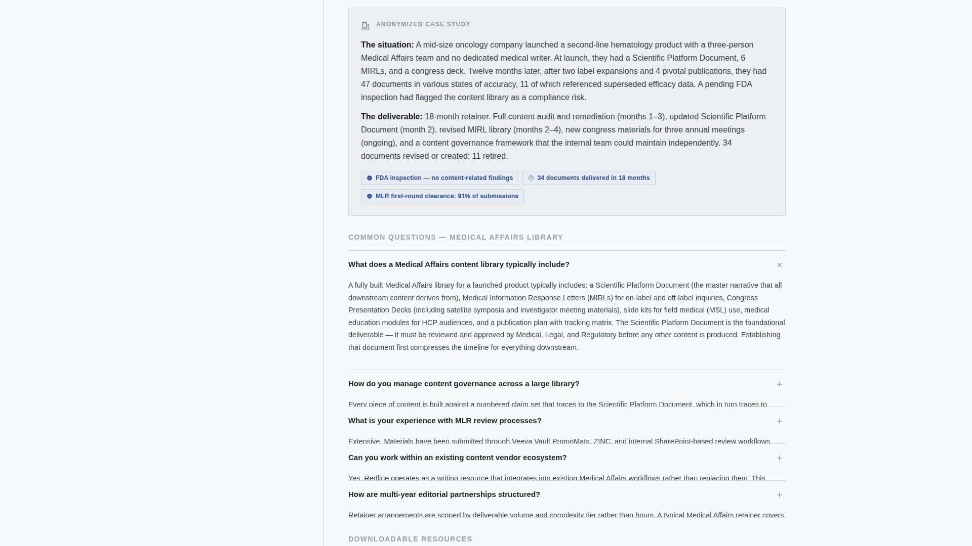 Medical Writer FAQ Website Template