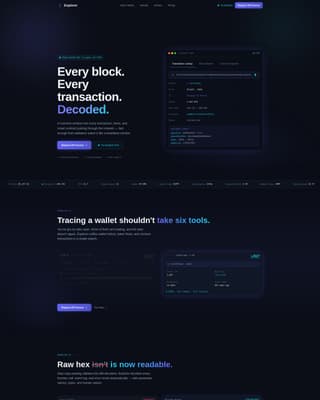 Explorer - Powerful Blockchain Landing Page Template