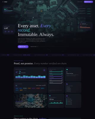 Ledger - Immutable Assetmanagement Landing Page Template