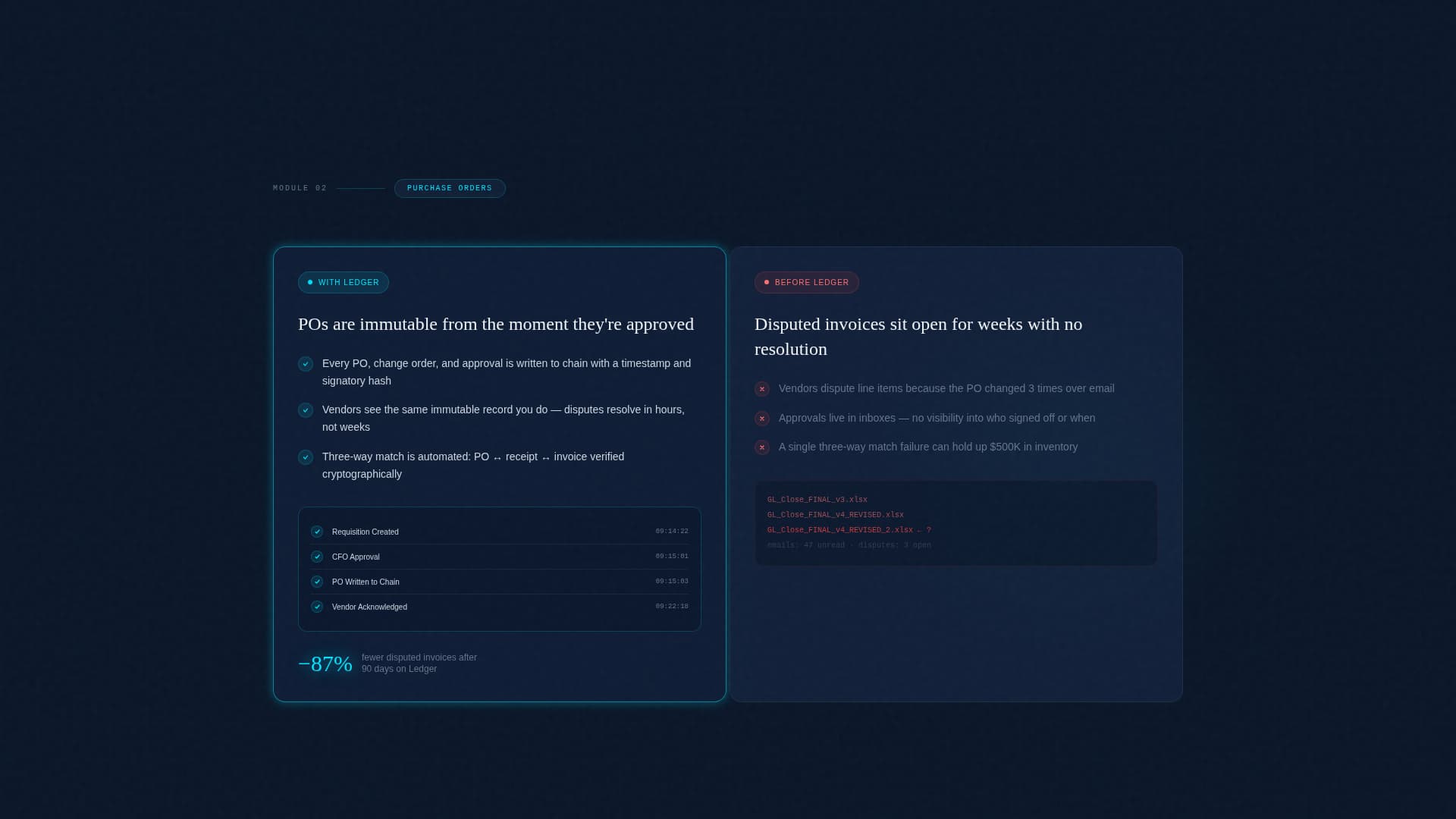Ledger - Immutable ERP Landing Page Template