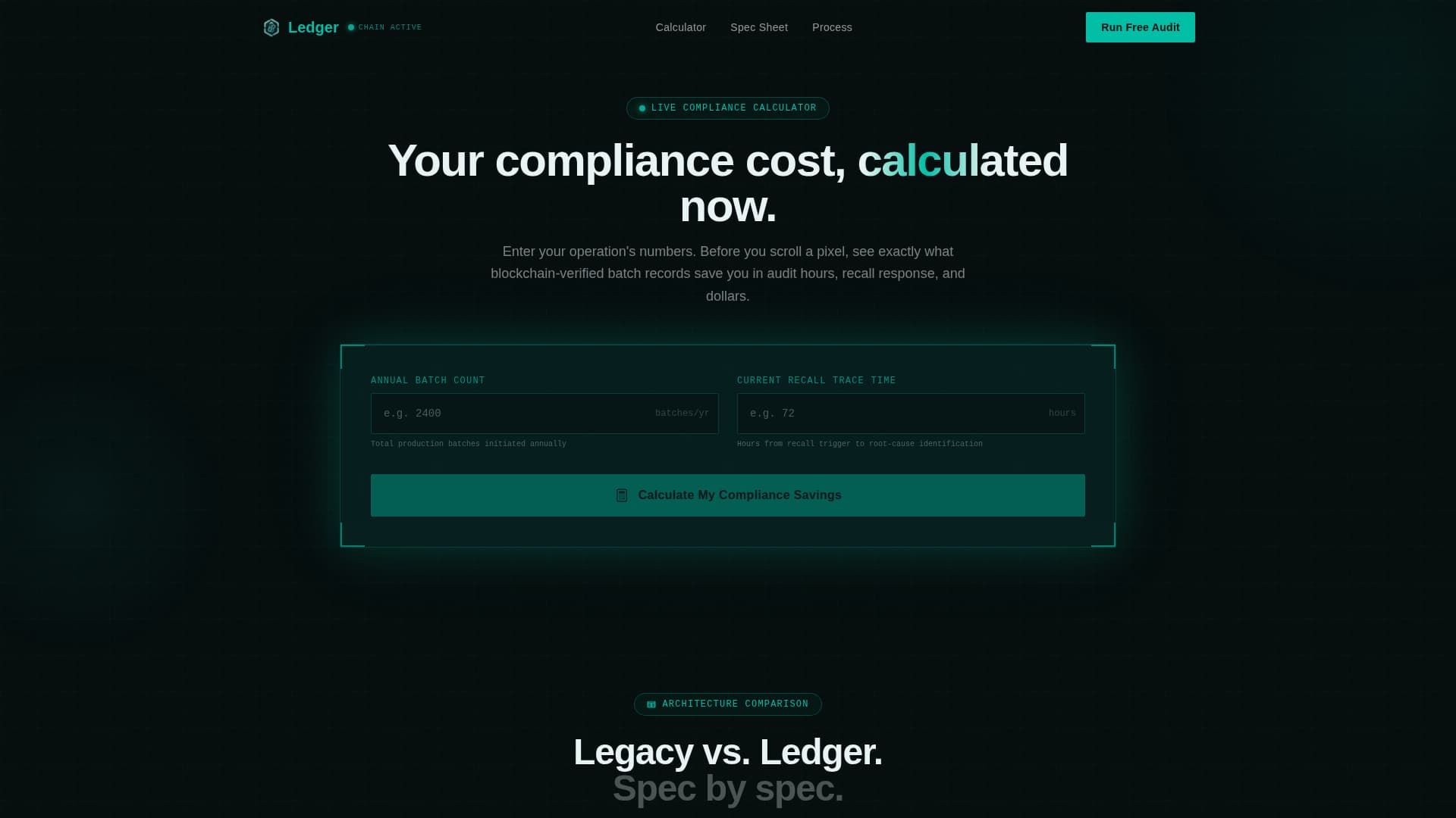 Blockchain-Based Enterprise Software Cost Calculator Website Template