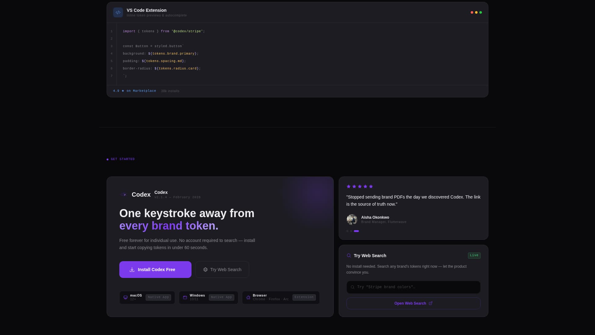 Codex - Searchable Brandguidelines Landing Page Template