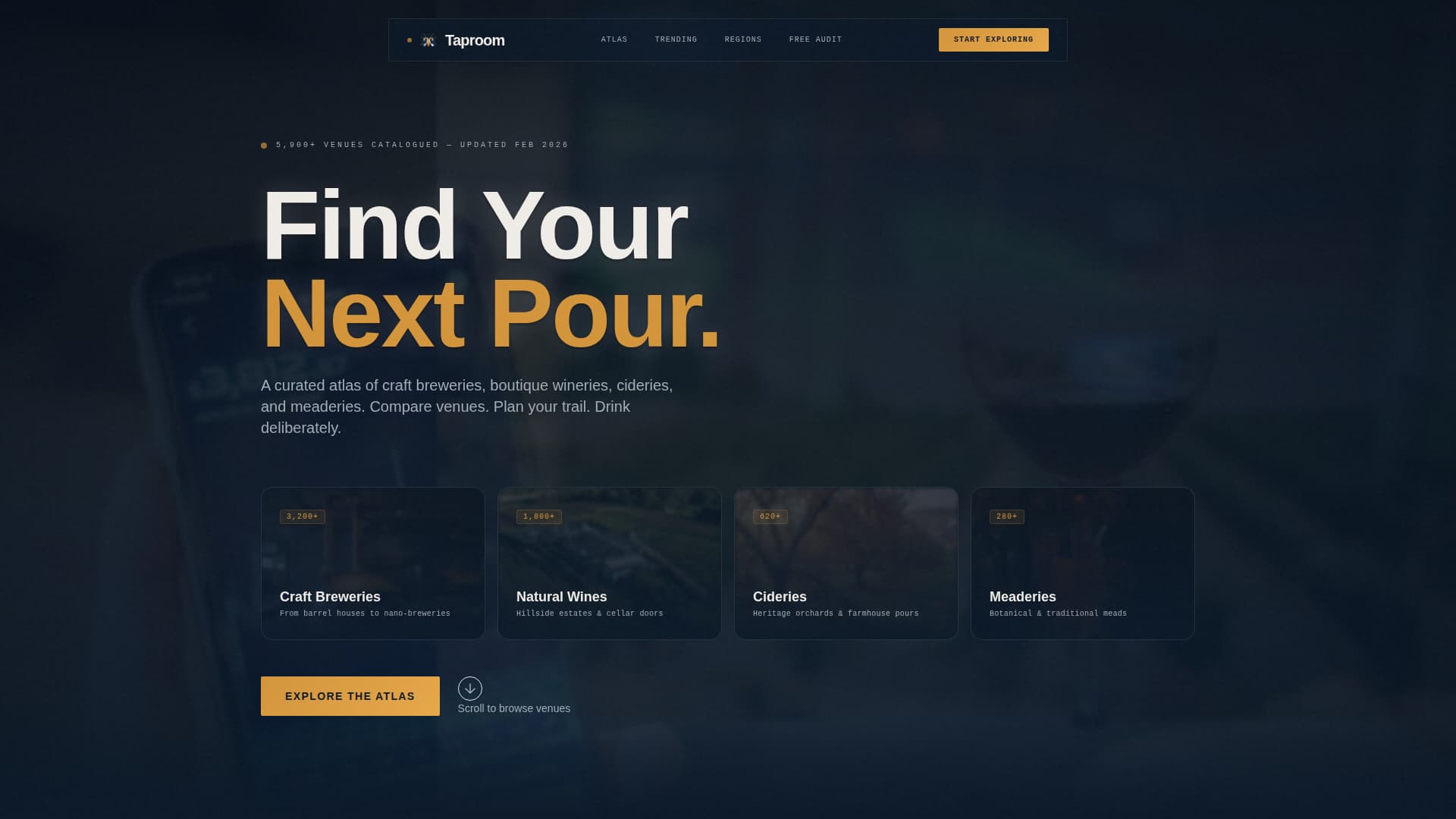 Taproom - Curated Brewery Landing Page Template