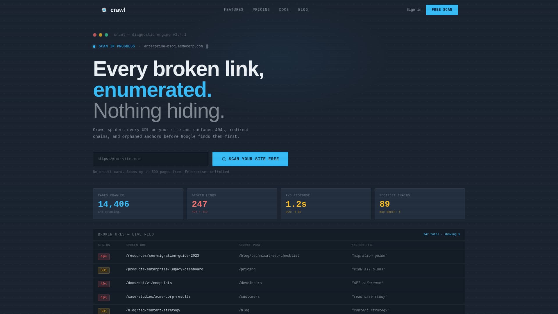 Crawl - Powerful Linkchecker Landing Page Template