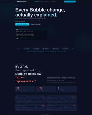 Changelog - Smarter Bubble Landing Page Template