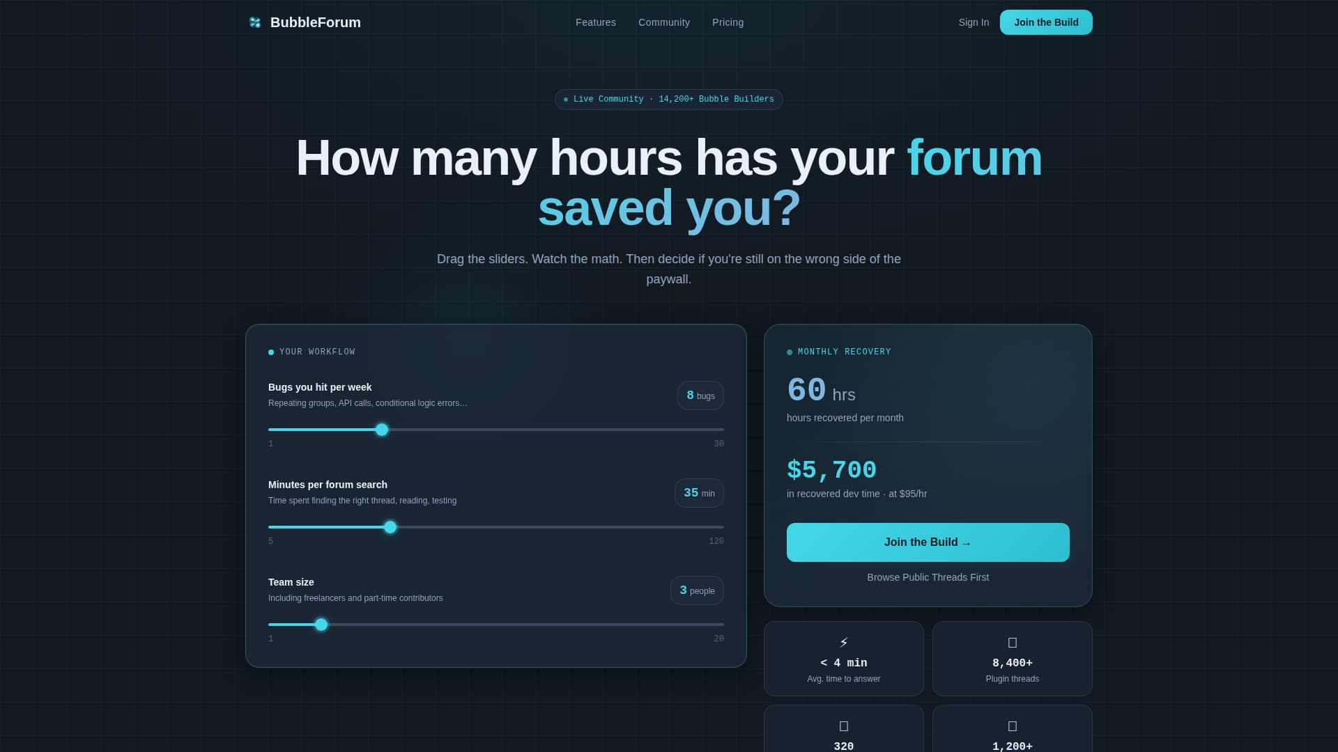 Bubbleforum - Powerful Community Landing Page Template