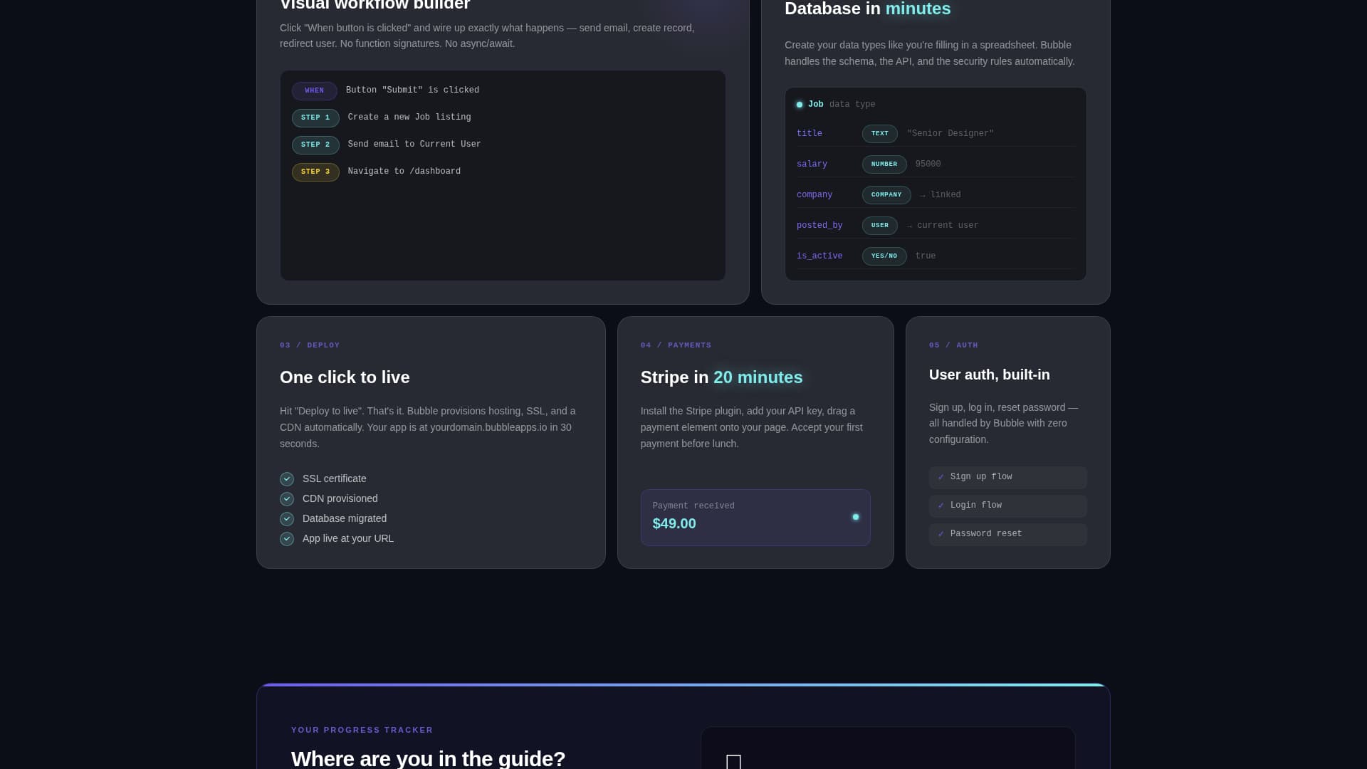 Bubble - Electric Nocode Landing Page Template