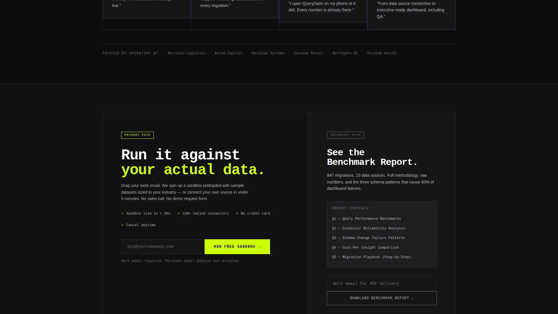 Query - Powerful Businessintelligence Landing Page Template