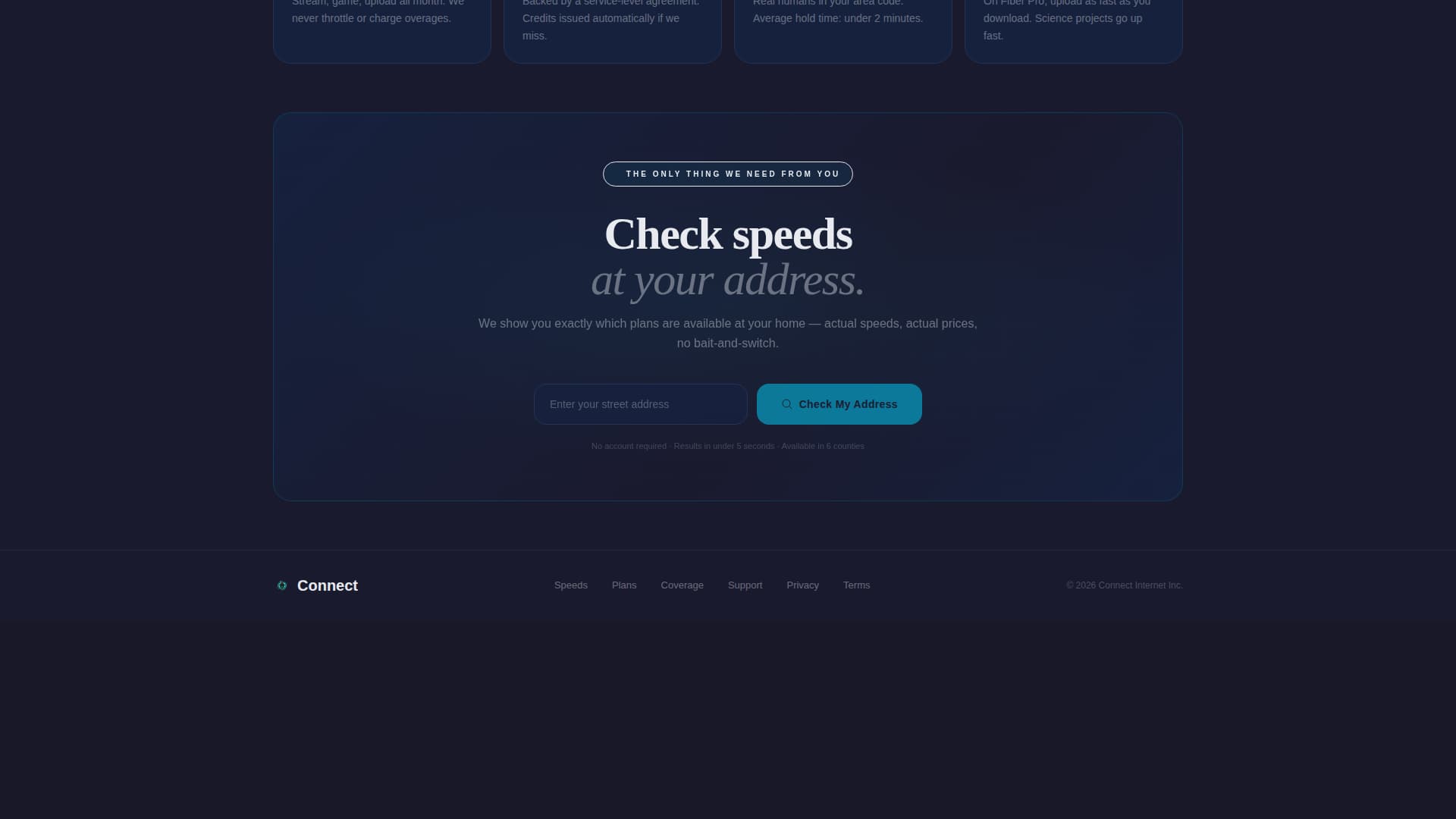 Connect - Reliable Internet Landing Page Template