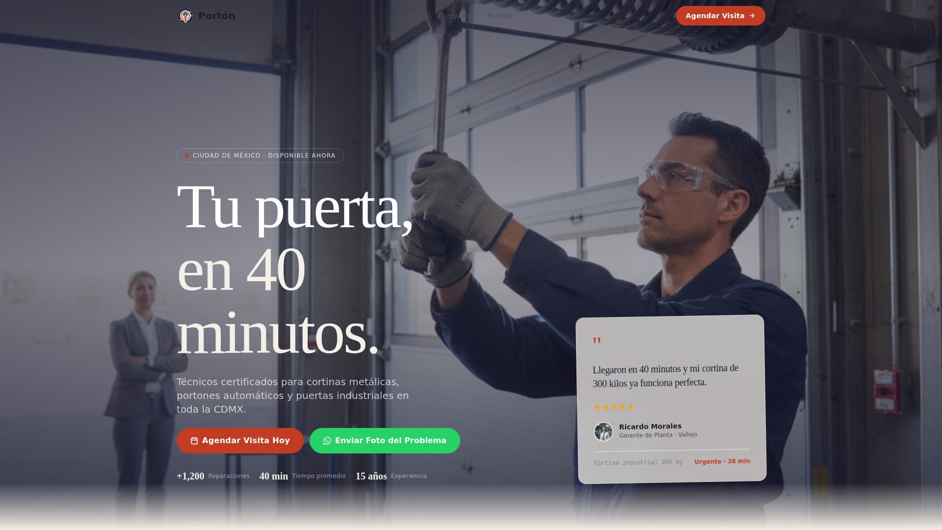 Portn - Authoritative Garagedoor Landing Page Template