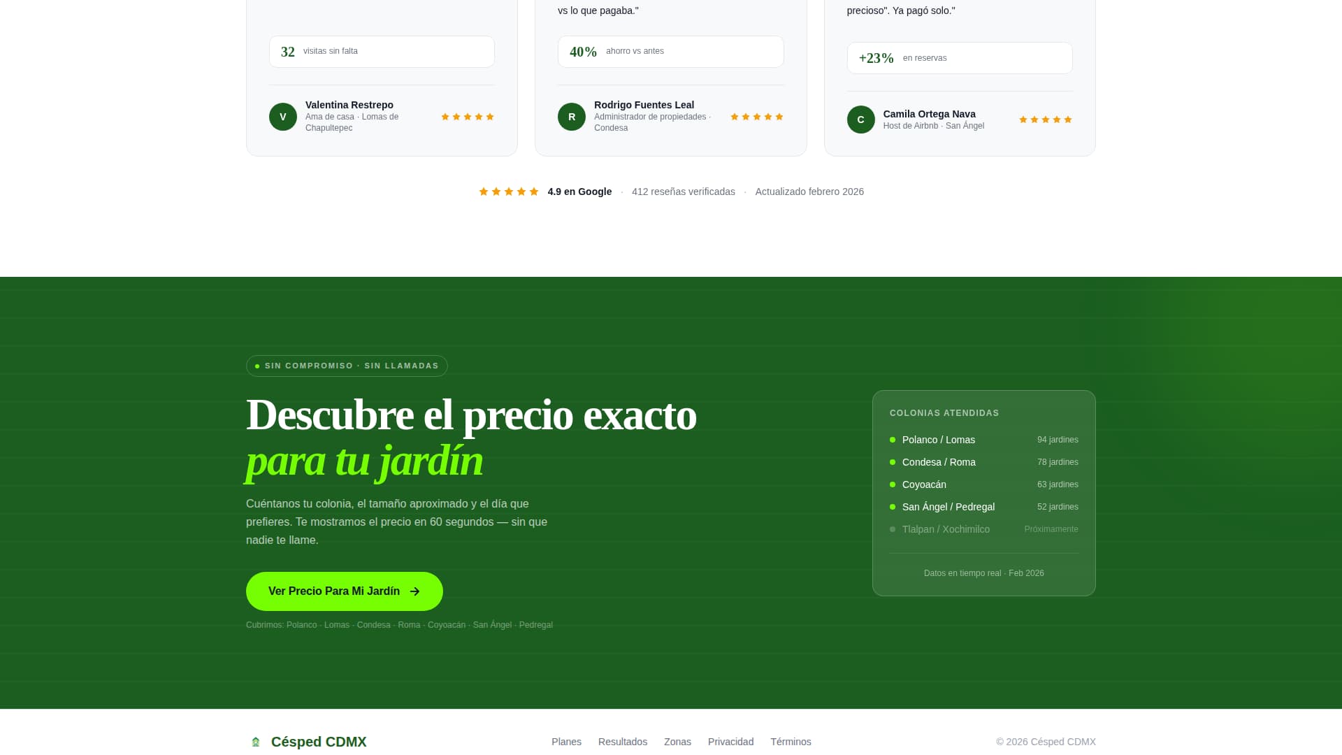 Csped - Precision Lawncare Landing Page Template