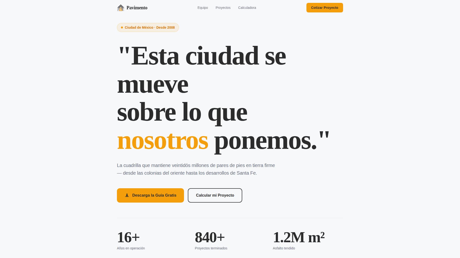 Pavimento - Trusted Asphalt Landing Page Template
