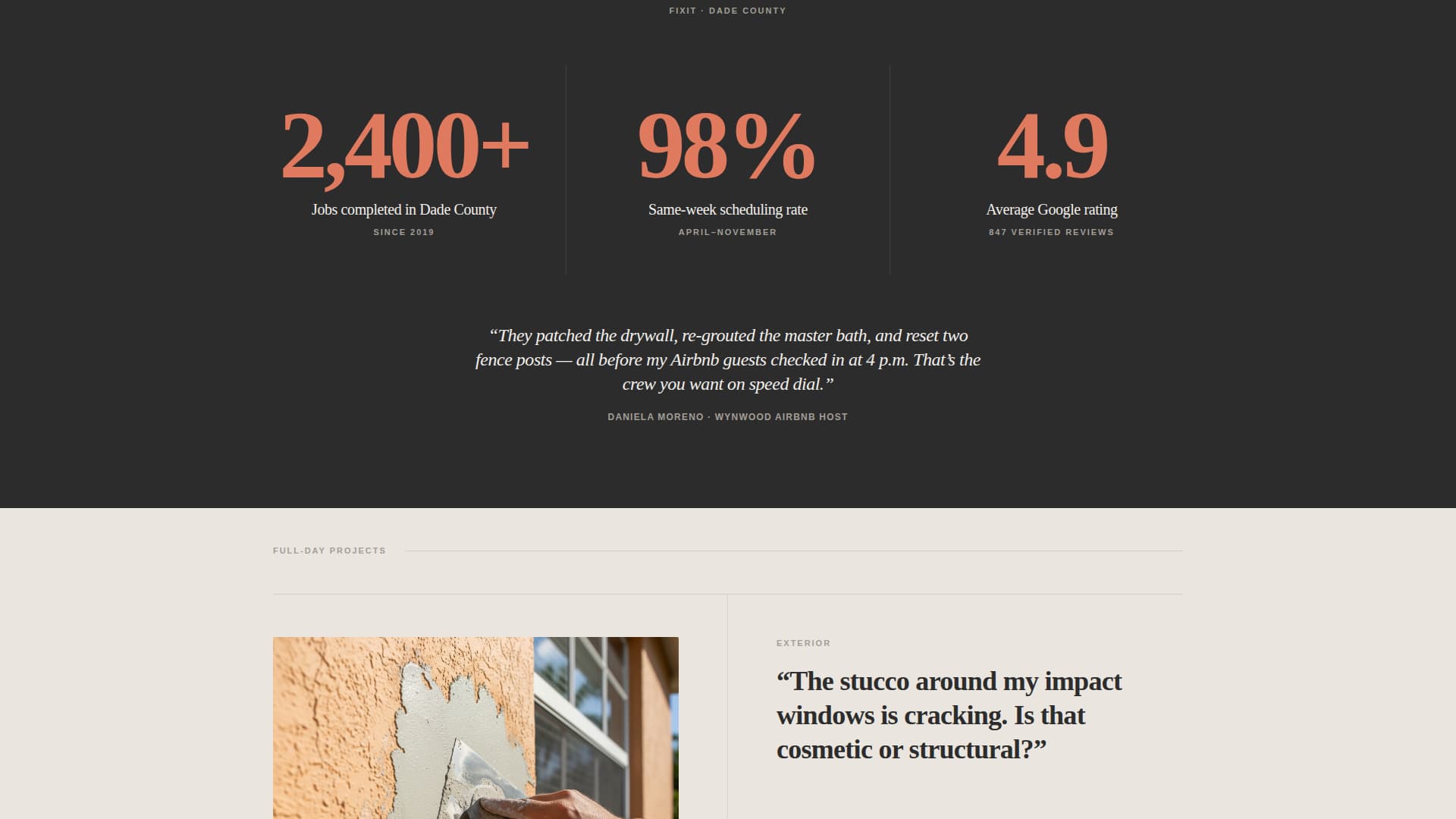 Restore — Trusted Home Repair Landing Page Template