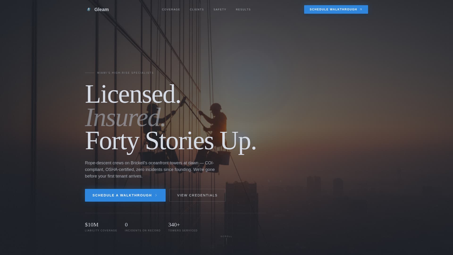 Gleam - Trusted Highrise Landing Page Template