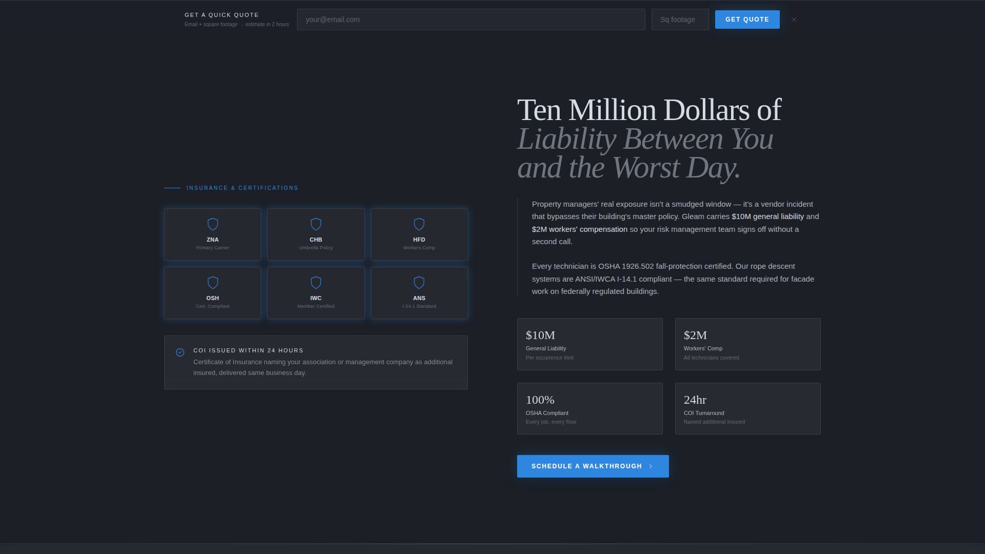 Gleam - Trusted Highrise Landing Page Template