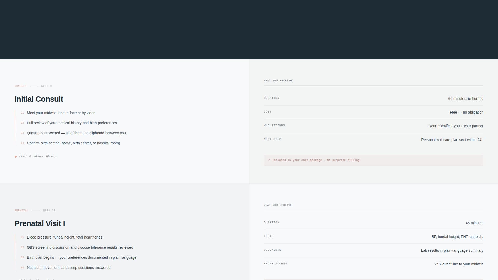 Doula - Transparent Midwife Landing Page Template