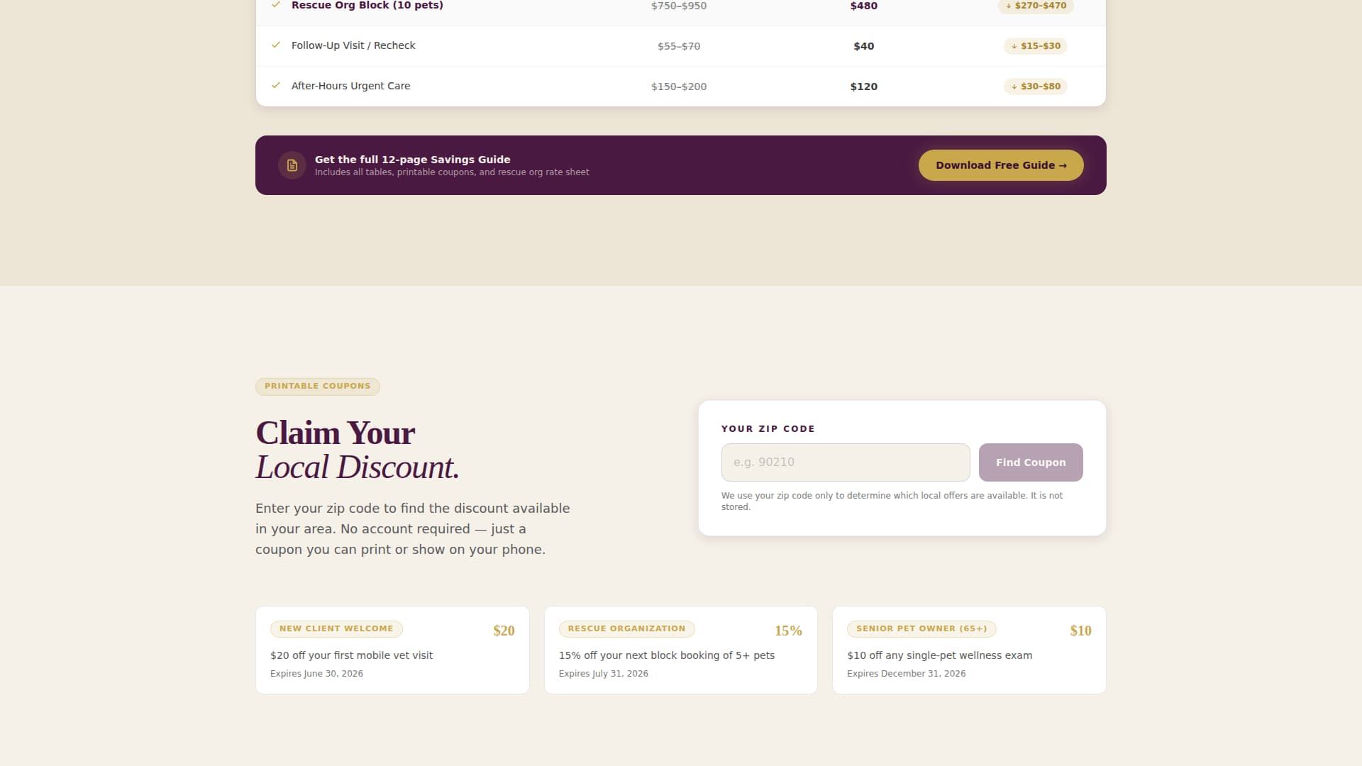 Voucher - Trusted Mobilevet Landing Page Template
