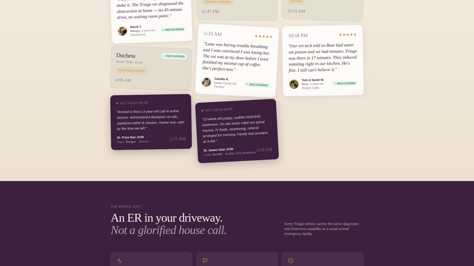 Triage - Urgent Mobilevet Landing Page Template
