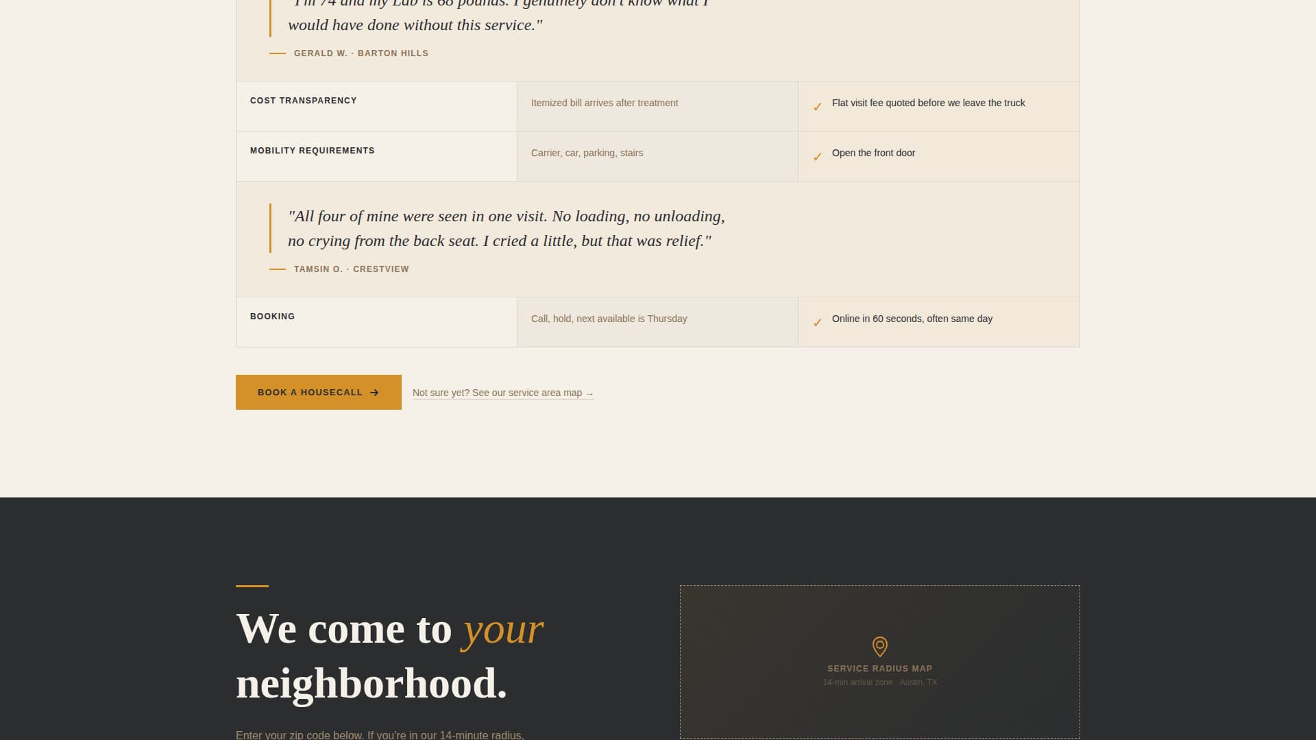 Housecall - Trusted Mobilevet Landing Page Template