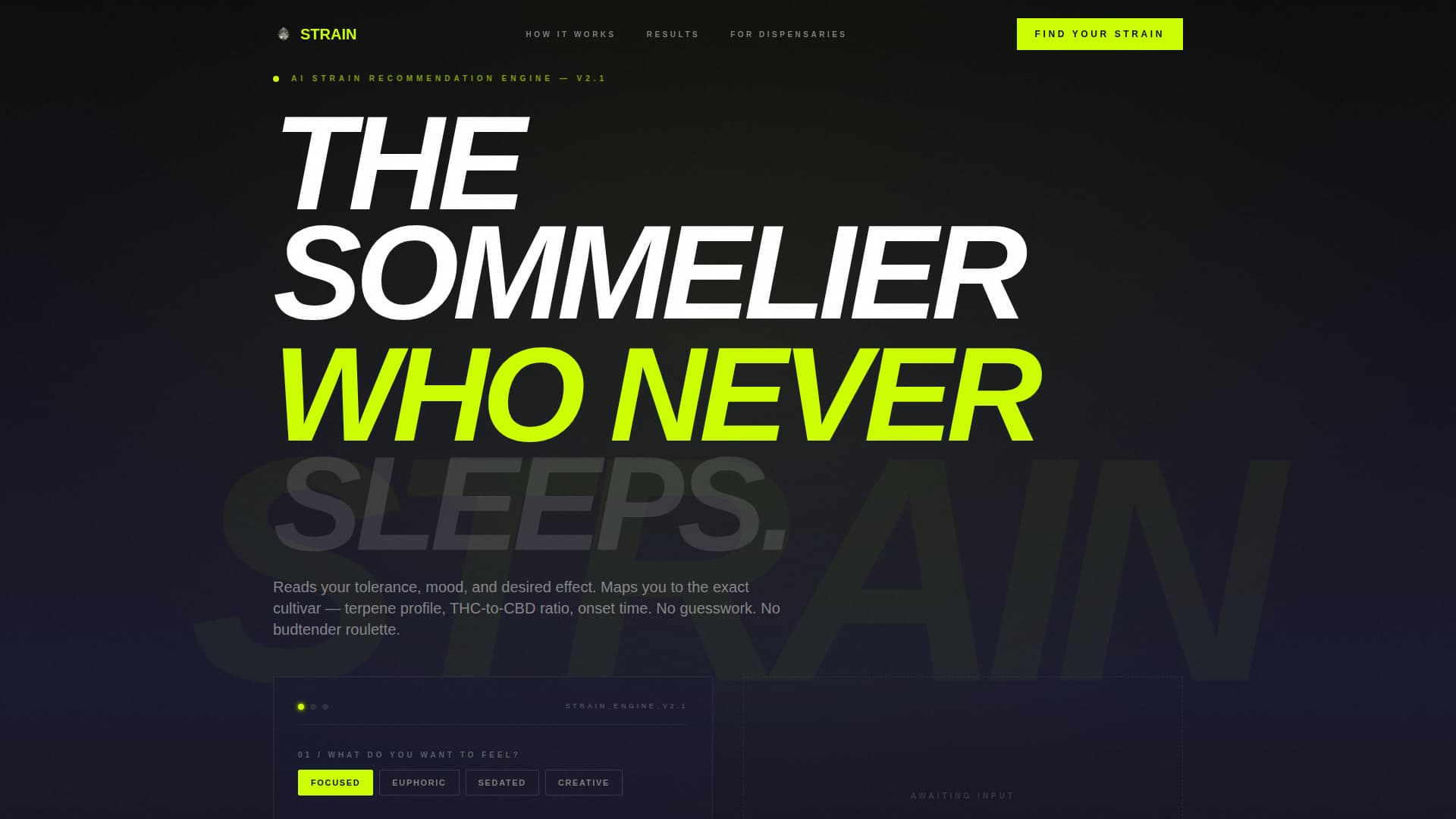 Strain - Precision Cannabis Landing Page Template