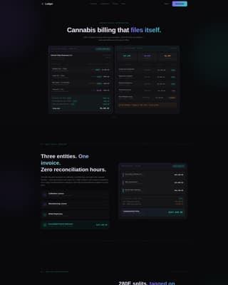 Ledger - Compliant Cannabis Landing Page Template