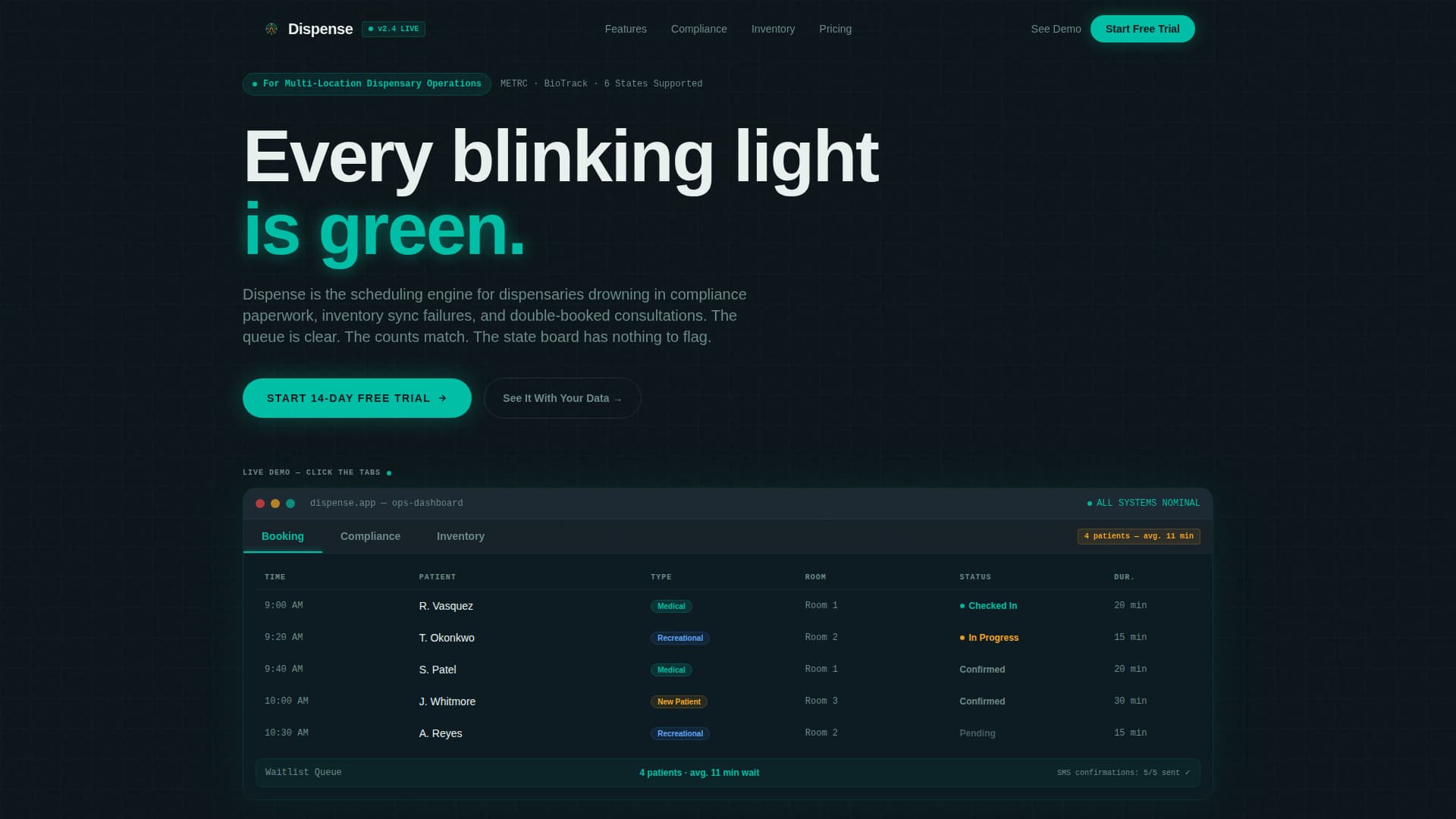 Dispense - Powerful Dispensary Landing Page Template