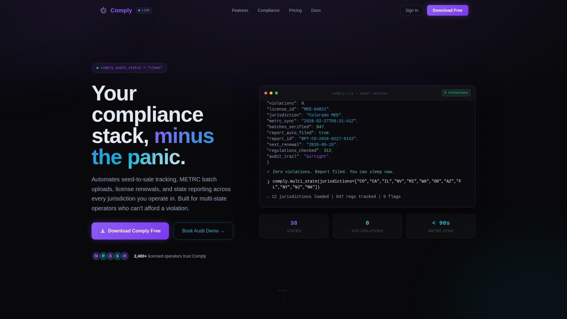 Comply - Automated Compliance Landing Page Template