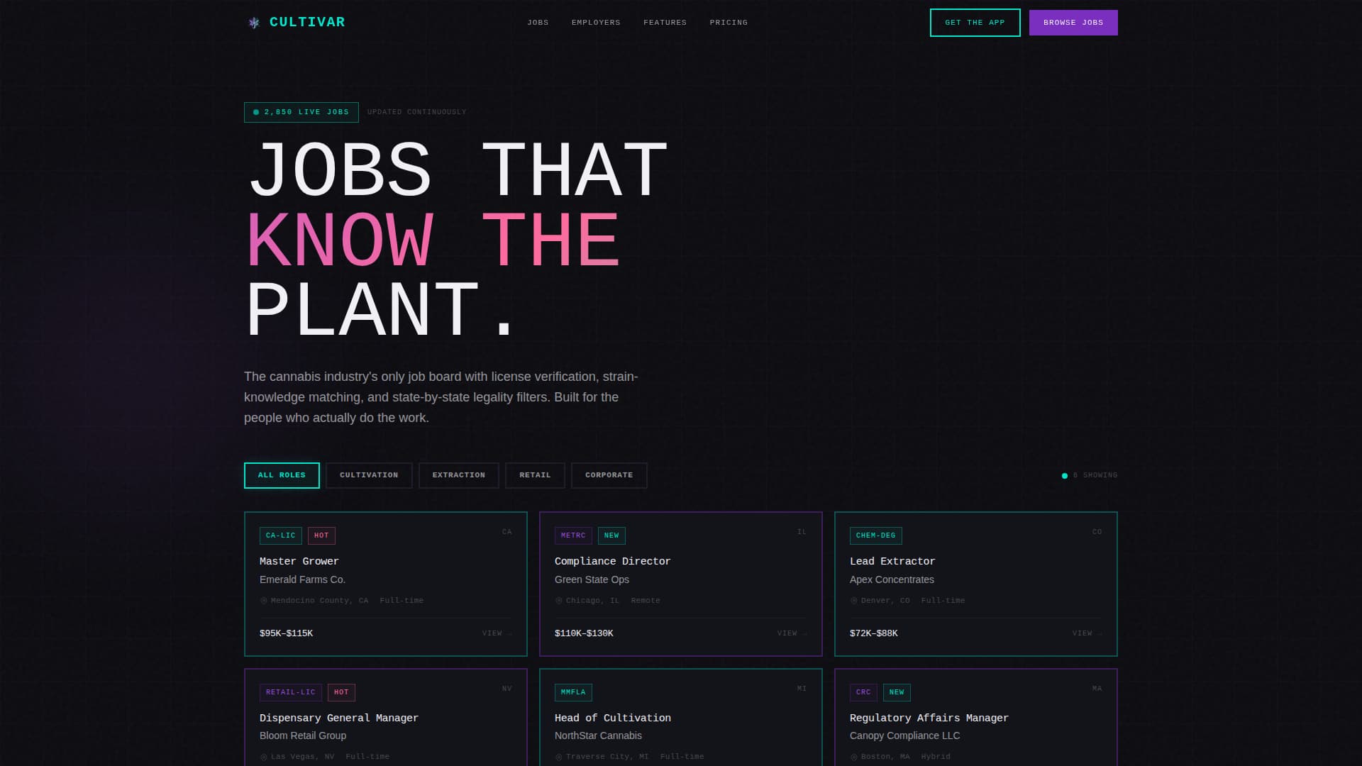 Cannabis Digital Presence Specialist Careers Website Template