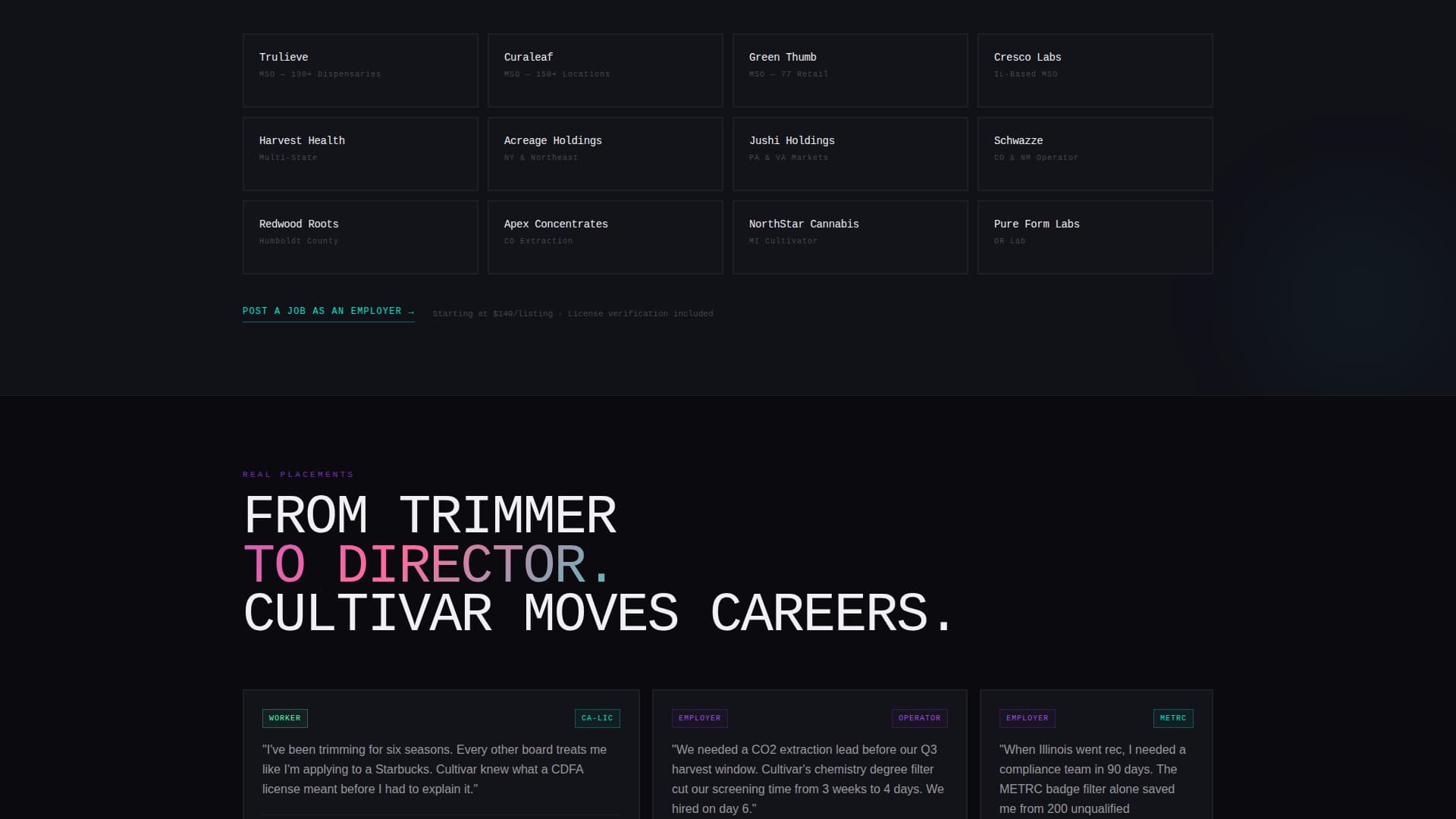Cannabis Digital Presence Specialist Careers Website Template