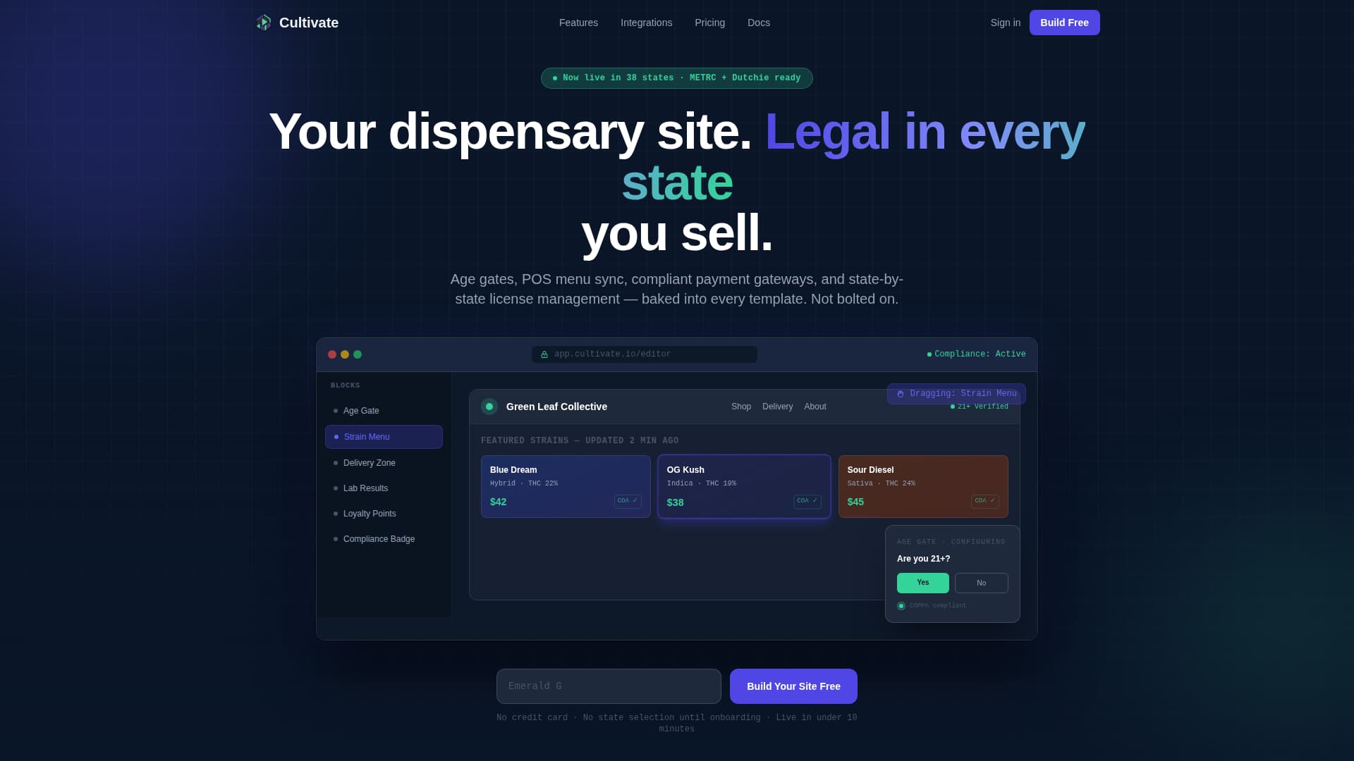 Cannabis Software & SaaS Professional Website Template