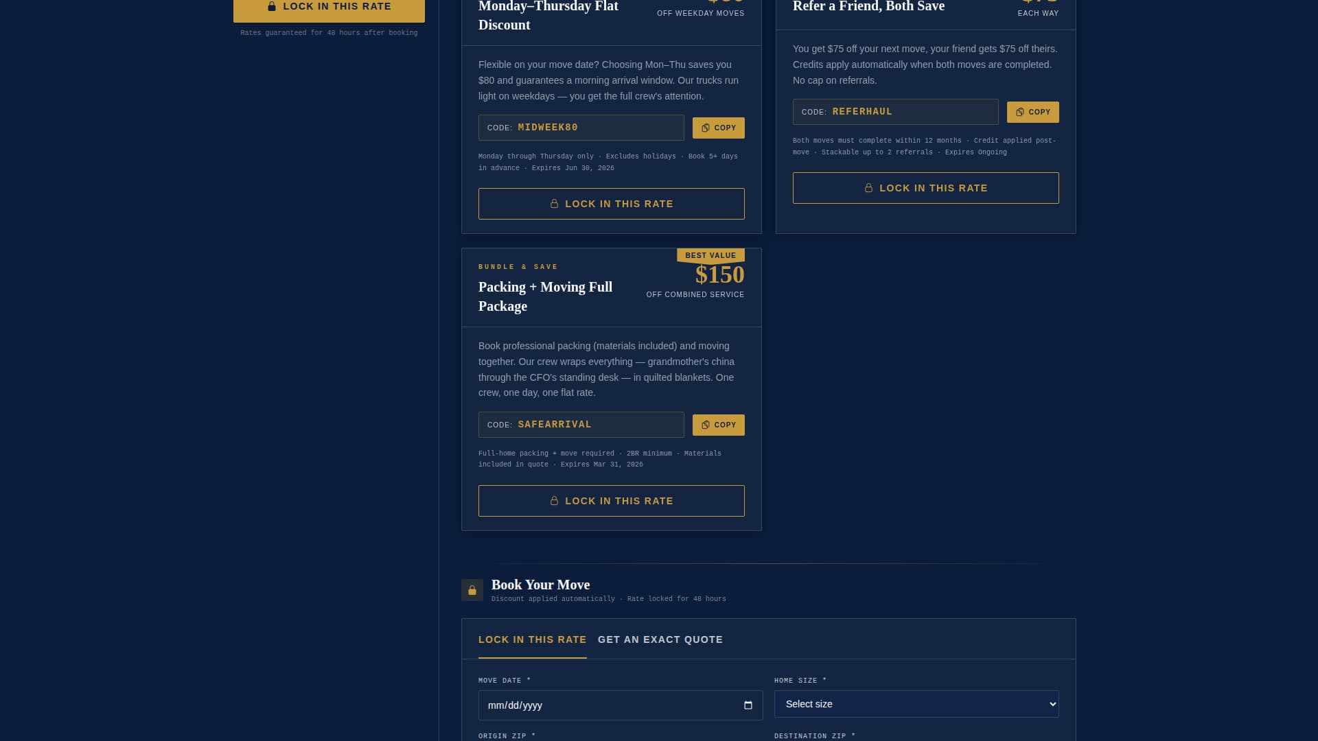 Nomad — Expert Interstate Relocation Landing Page Template