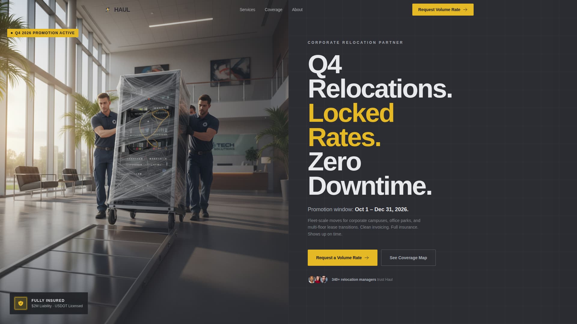 Haul - Precision Corporate Landing Page Template