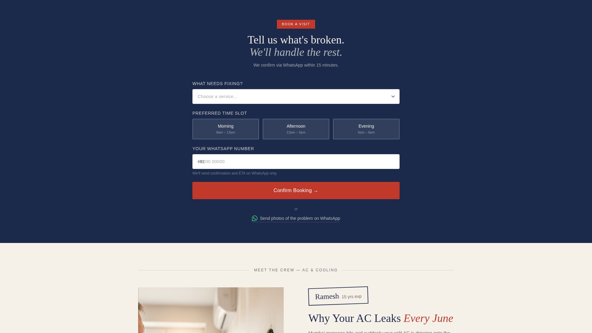 Jugaad - Trusted Handyman Landing Page Template