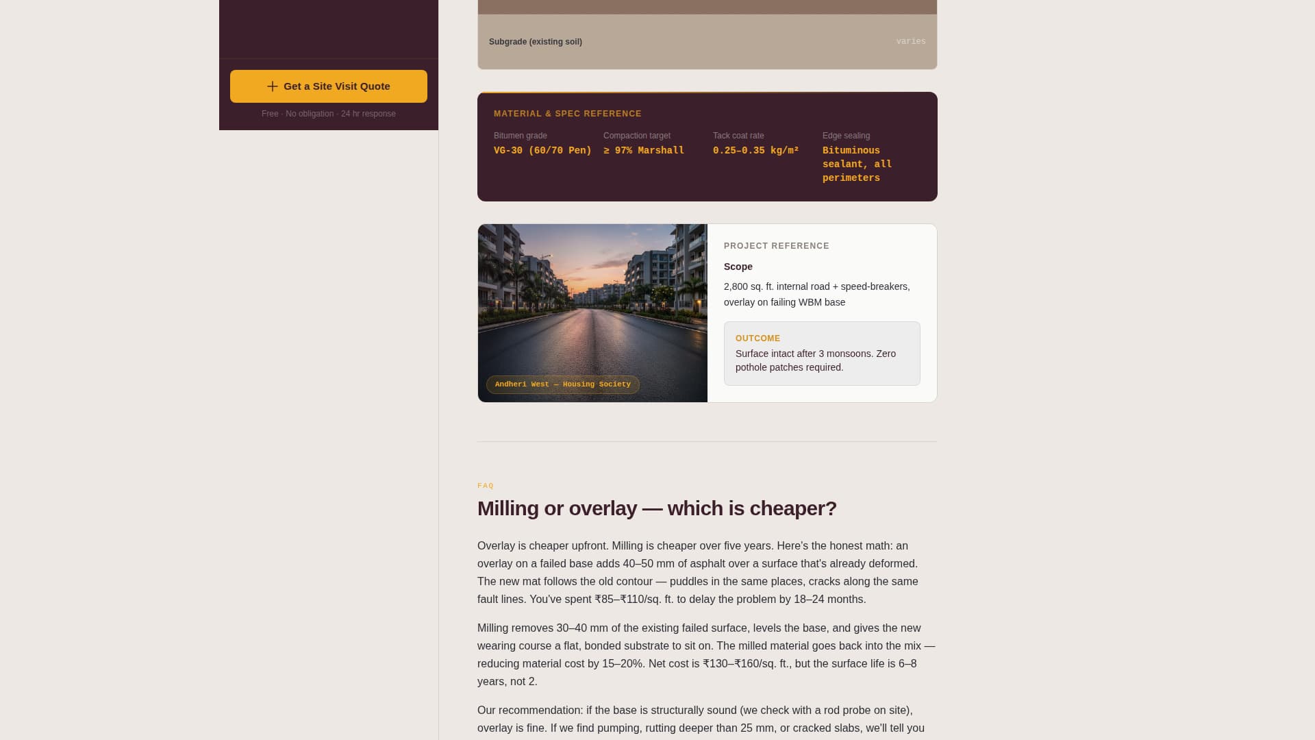 Asphalt — Proven Driveway Paving Landing Page Template