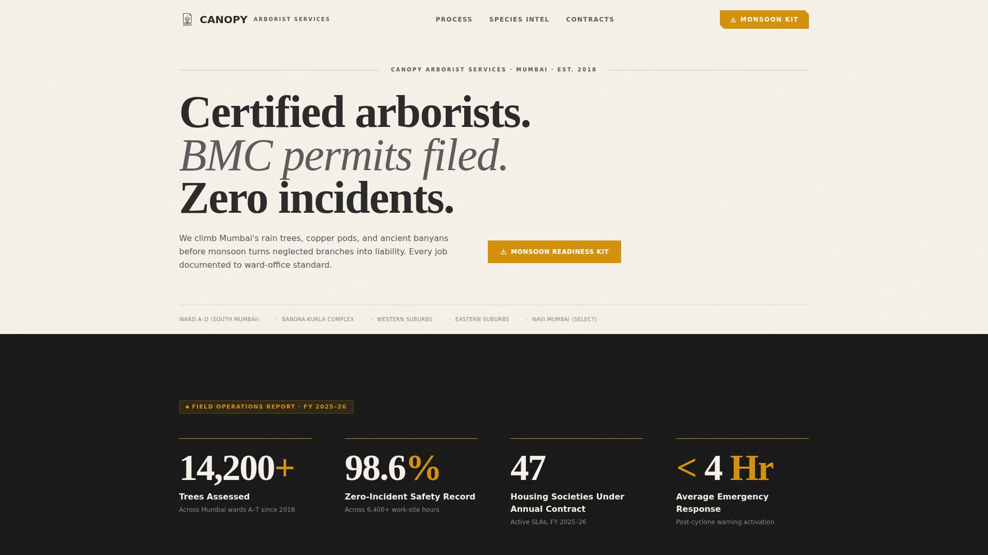 Canopy — Expert Tree Care Landing Page Template