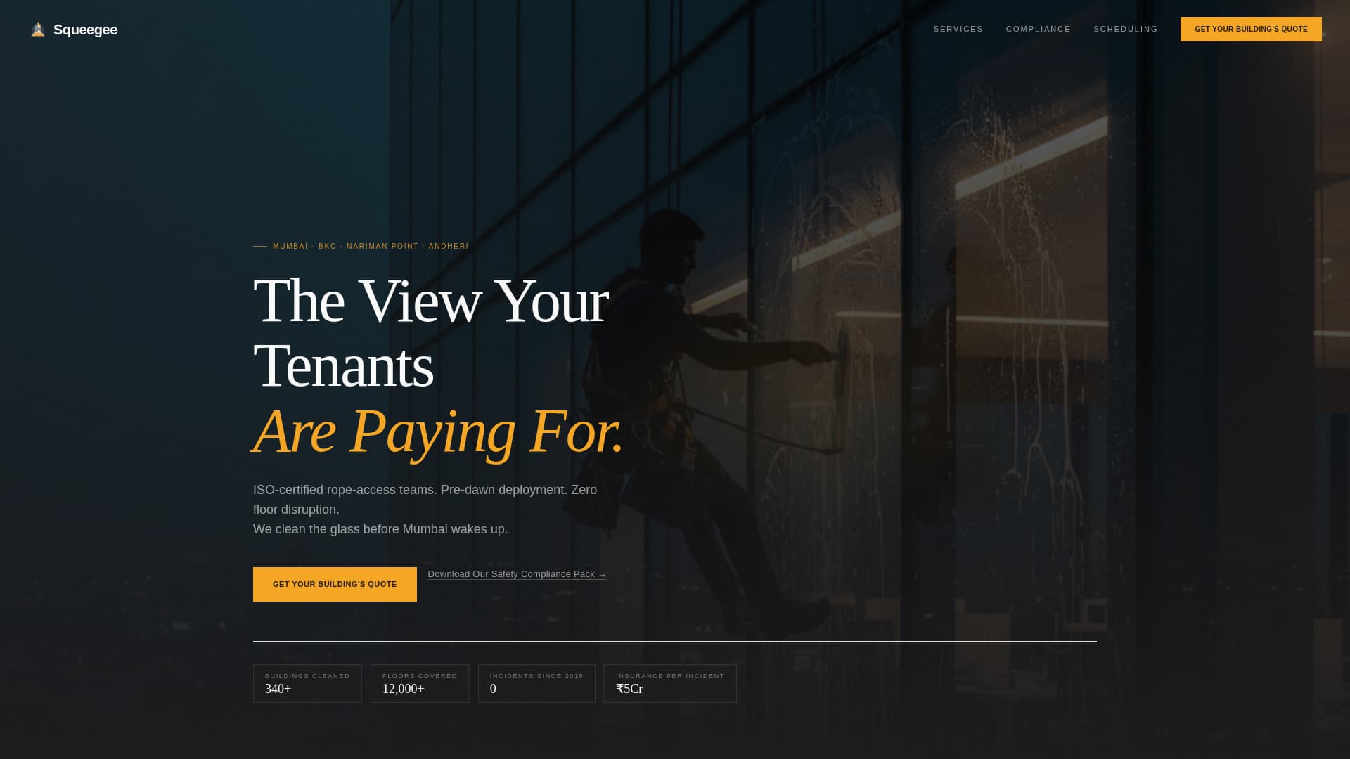 Squeegee - Elite Highrise Landing Page Template